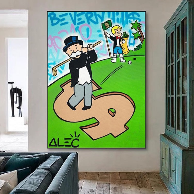 Mr Monopoly Canvas Wall Art Hermes – Luxury Home Decor – GraffitiWallArt