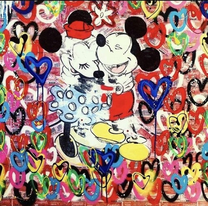 Cartoon Graffiti Mickey Mouse Canvas Print Poster Wall Art Wall Decor Kids Room Decor Cuadros NO FRAME