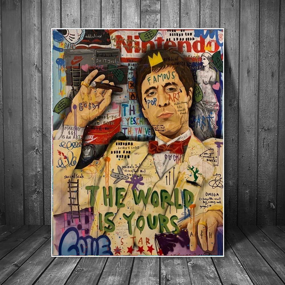 Motivational Canvas Art - The World is Yours - The Graffiti Emporium