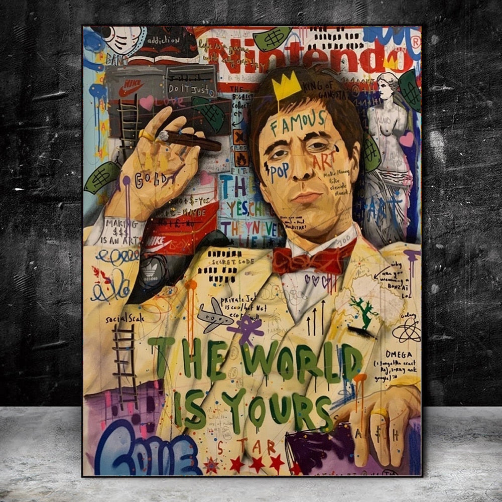 Motivational Canvas Art - The World is Yours - The Graffiti Emporium