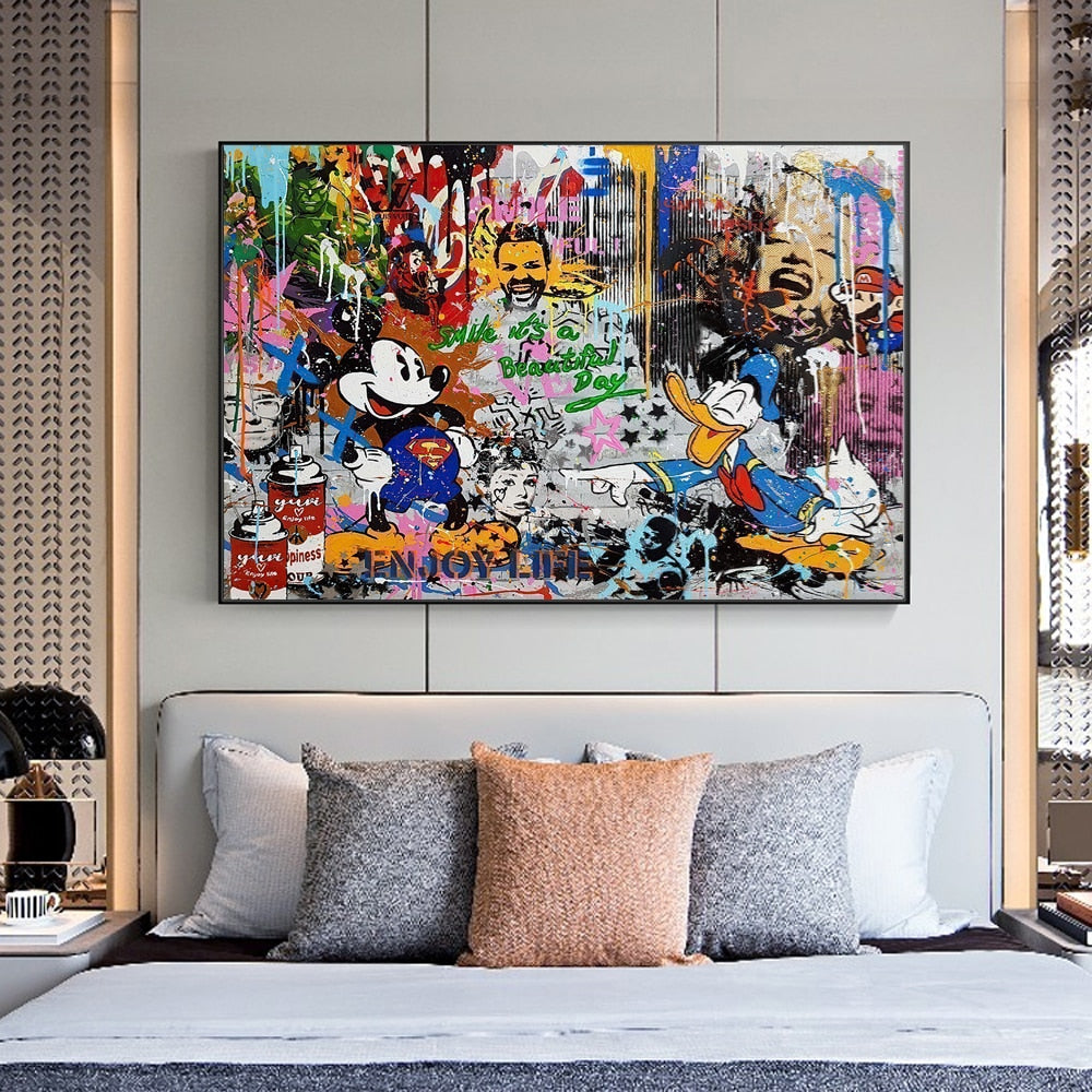 CANVAS Wall Decor : Mickey Mouse Disney, Pop Art, Graffiti Art, Street Art  Decor