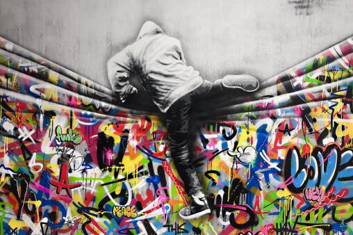 Urban graffiti canvas prints - Banksy Print - The Graffiti Emporium