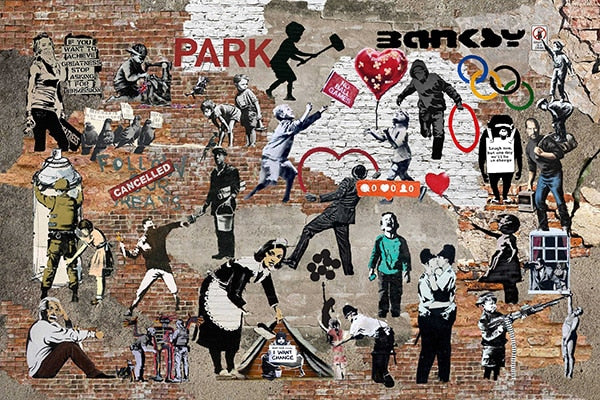 Street Art Canvas - Banksy Street Cluster Canvas - The Graffiti Emporium