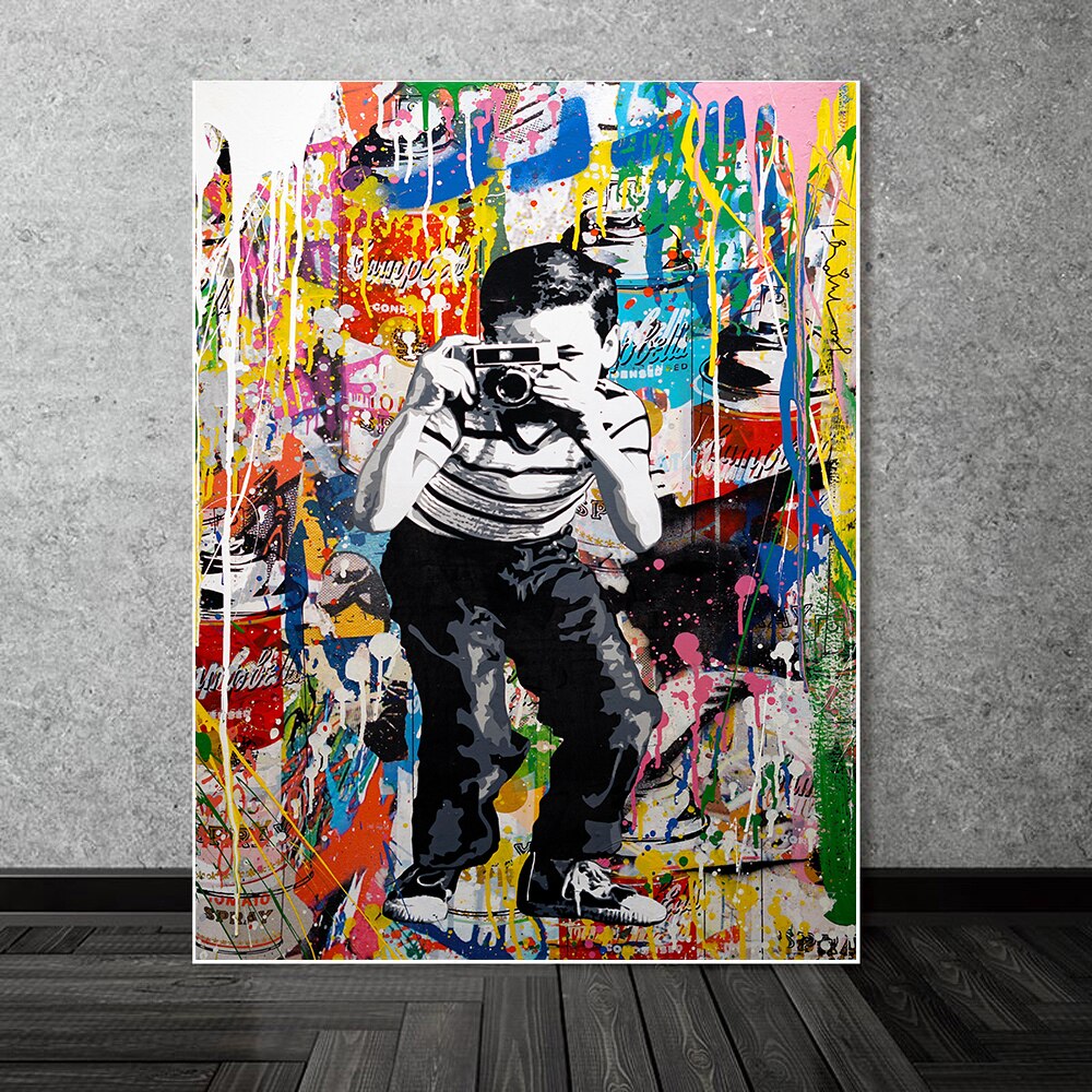 Banksy Wall Canvas - Banksy Smile Canvas - The Graffiti Emporium
