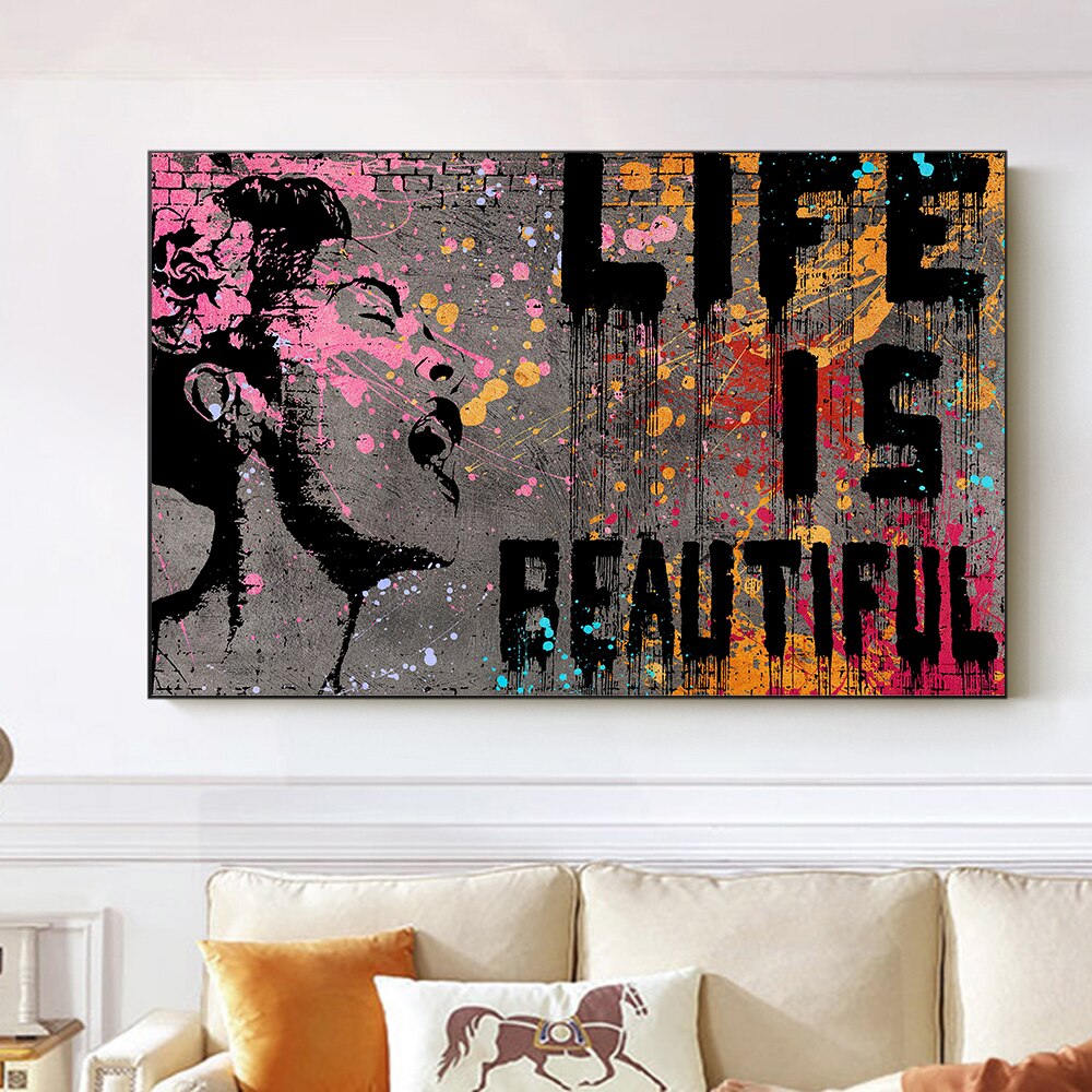 Canvas Wall Art Prints - Life Is Beautiful - The Graffiti Emporium