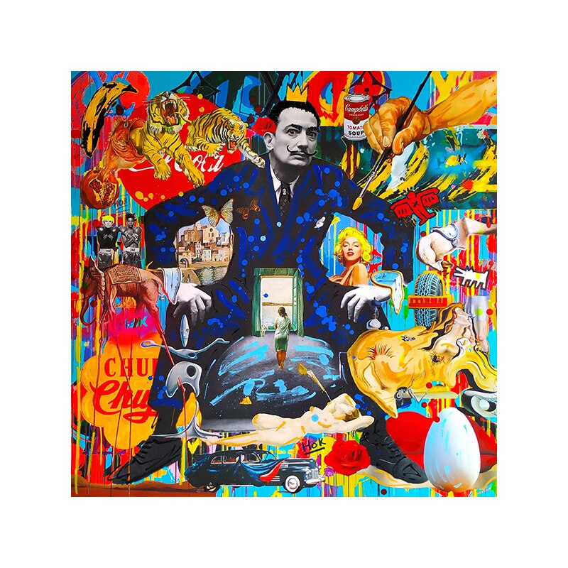 Salvador Dali Portrait Canvas Art - Graffiti - The Graffiti Emporium