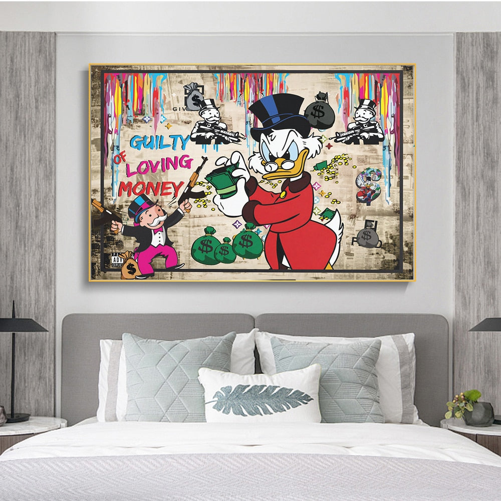 Scrooge Graffiti Canvas Wall Art - Disney - The Graffiti Emporium
