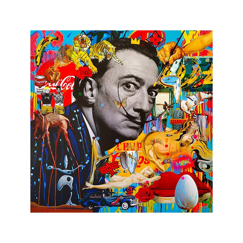 Salvador Dali Portrait Canvas Art - Graffiti - The Graffiti Emporium