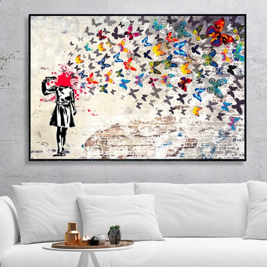 Butterfly Canvas Wall Art - Butterfly Girl - The Graffiti Emporium