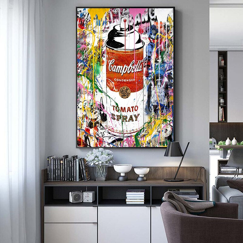 Graffiti Colourful Mickey Mouse  Canvas Poster Paiting Wall Street Art Picture Posters for Home Living Room Decor